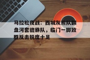 爱游戏入口 -关于马拉松夜战：西城灰熊队翻盘河套貔貅队，临门一脚致胜反击锐度十足的信息